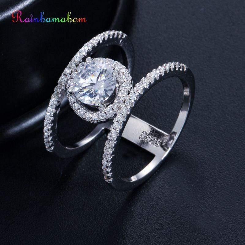 Planet Gates 925 Solid Sterling Silver Created Moissanite Gemstone Wedding Engagement Diamonds Women Ring Fine Jewelry Wholesale