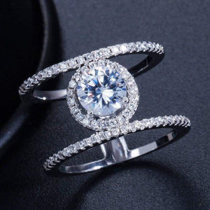 Planet Gates 925 Solid Sterling Silver Created Moissanite Gemstone Wedding Engagement Diamonds Women Ring Fine Jewelry Wholesale