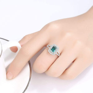 Planet Gates 925 Solid Sterling Silver Emerald Gemstone Wedding Engagement Diamonds Ring Women Fine Jewelry Wholesale