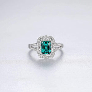 Planet Gates 925 Solid Sterling Silver Emerald Gemstone Wedding Engagement Diamonds Ring Women Fine Jewelry Wholesale