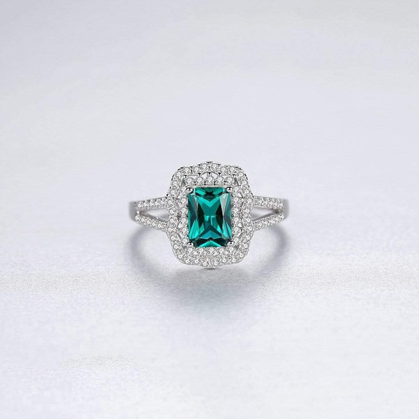 Planet Gates 925 Solid Sterling Silver Emerald Gemstone Wedding Engagement Diamonds Ring Women Fine Jewelry Wholesale