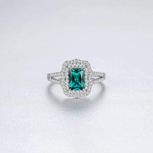 Planet Gates 925 Solid Sterling Silver Emerald Gemstone Wedding Engagement Diamonds Ring Women Fine Jewelry Wholesale