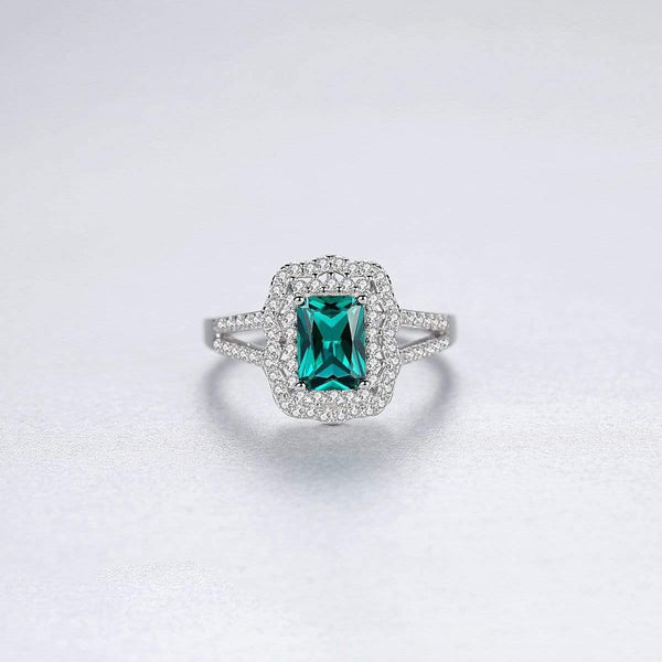 Planet Gates 925 Solid Sterling Silver Emerald Gemstone Wedding Engagement Diamonds Ring Women Fine Jewelry Wholesale