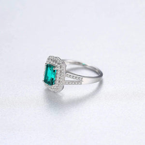 Planet Gates 925 Solid Sterling Silver Emerald Gemstone Wedding Engagement Diamonds Ring Women Fine Jewelry Wholesale
