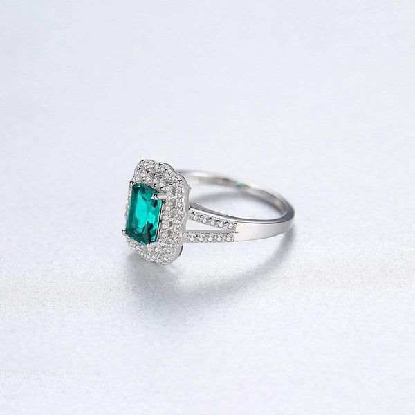 Planet Gates 925 Solid Sterling Silver Emerald Gemstone Wedding Engagement Diamonds Ring Women Fine Jewelry Wholesale