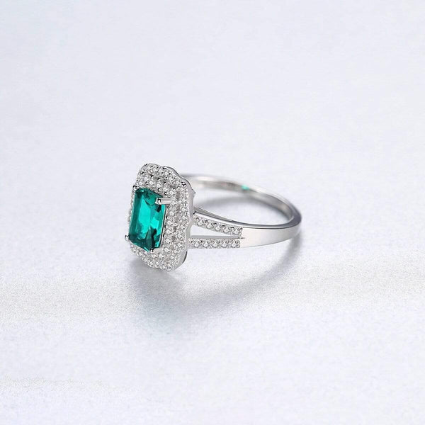Planet Gates 925 Solid Sterling Silver Emerald Gemstone Wedding Engagement Diamonds Ring Women Fine Jewelry Wholesale