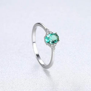 Planet Gates 925 Solid Sterling Silver Emerald Gemstone Wedding Engagement Diamonds Ring Women Jewelry Gifts Wholesale