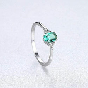 Planet Gates 925 Solid Sterling Silver Emerald Gemstone Wedding Engagement Diamonds Ring Women Jewelry Gifts Wholesale