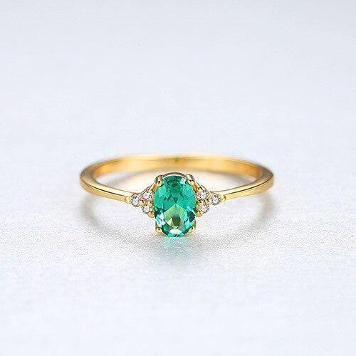Planet Gates 925 Solid Sterling Silver Emerald Gemstone Wedding Engagement Diamonds Ring Women Jewelry Gifts Wholesale
