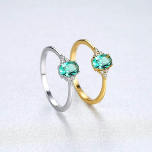 Planet Gates 925 Solid Sterling Silver Emerald Gemstone Wedding Engagement Diamonds Ring Women Jewelry Gifts Wholesale