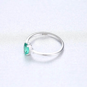 Planet Gates 925 Solid Sterling Silver Emerald Gemstone Wedding Engagement Diamonds Ring Women Jewelry Gifts Wholesale