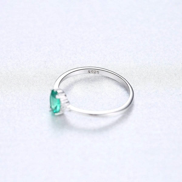 Planet Gates 925 Solid Sterling Silver Emerald Gemstone Wedding Engagement Diamonds Ring Women Jewelry Gifts Wholesale