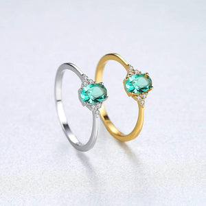Planet Gates 925 Solid Sterling Silver Emerald Gemstone Wedding Engagement Diamonds Ring Women Jewelry Gifts Wholesale