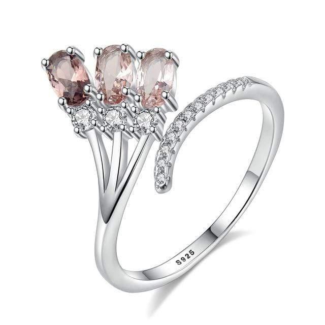 Planet Gates 925 Solid Sterling Silver Smoky Quartz Gradient Gemstone Wedding Engagement Diamonds Opening Ring Jewelry Wholesale