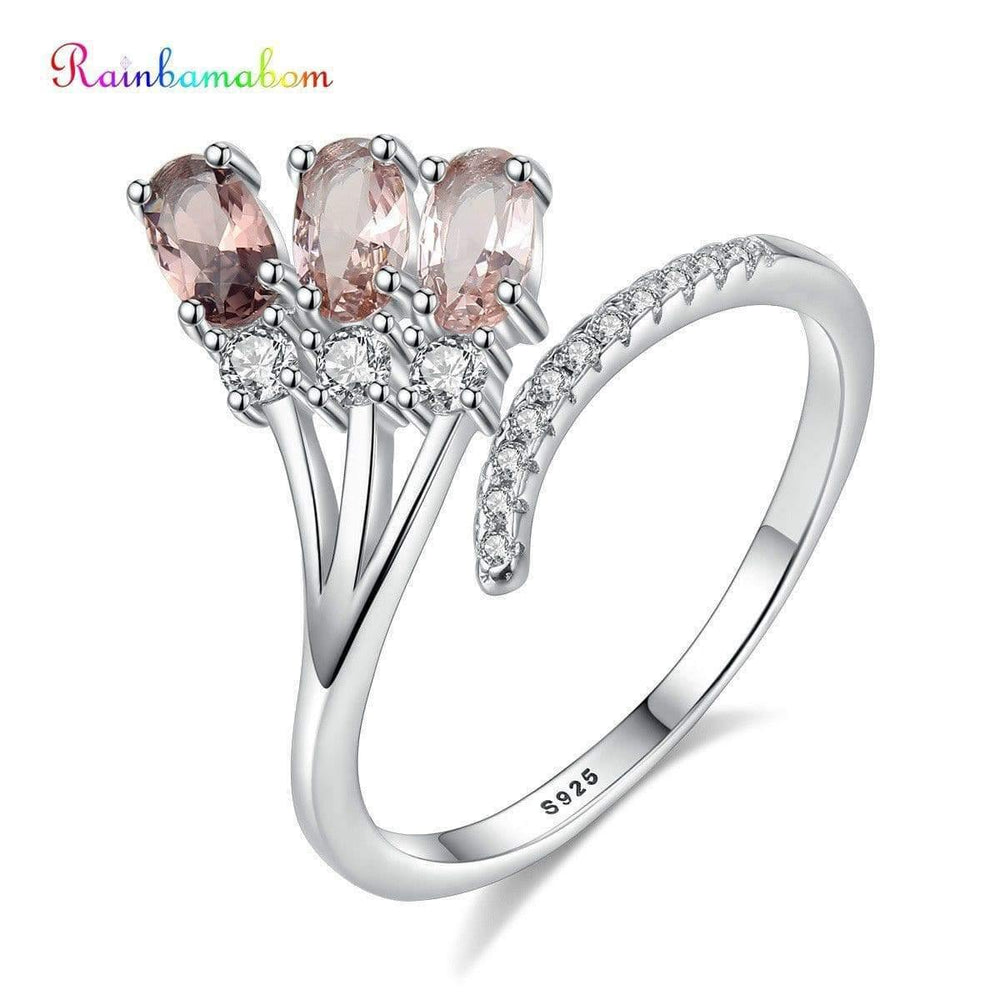 Planet Gates 925 Solid Sterling Silver Smoky Quartz Gradient Gemstone Wedding Engagement Diamonds Opening Ring Jewelry Wholesale