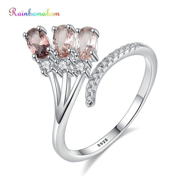 Planet Gates 925 Solid Sterling Silver Smoky Quartz Gradient Gemstone Wedding Engagement Diamonds Opening Ring Jewelry Wholesale