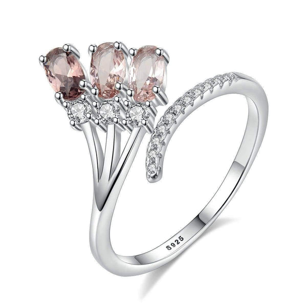 Planet Gates 925 Solid Sterling Silver Smoky Quartz Gradient Gemstone Wedding Engagement Diamonds Opening Ring Jewelry Wholesale