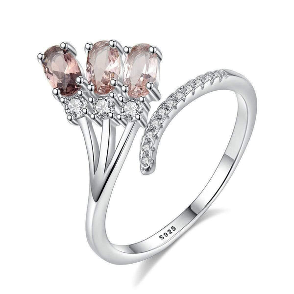 Planet Gates 925 Solid Sterling Silver Smoky Quartz Gradient Gemstone Wedding Engagement Diamonds Opening Ring Jewelry Wholesale