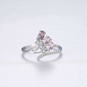 Planet Gates 925 Solid Sterling Silver Smoky Quartz Gradient Gemstone Wedding Engagement Diamonds Opening Ring Jewelry Wholesale