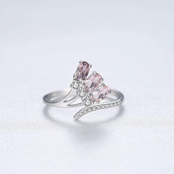 Planet Gates 925 Solid Sterling Silver Smoky Quartz Gradient Gemstone Wedding Engagement Diamonds Opening Ring Jewelry Wholesale