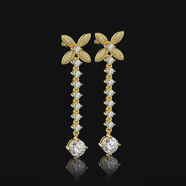 Planet Gates 925 Solid Sterling Silver White Sapphire Gemstone Drop Dangle Diamonds Bowknot Earrings Fine Jewelry Gift Wholesale