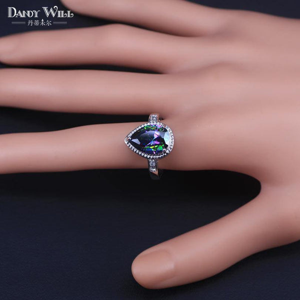 Planet Gates 925 Sterlig Silver Jewelry Set Multicolor Rainbow Zircon For Women Necklace Pendant Earrings Rings Free Gift Box