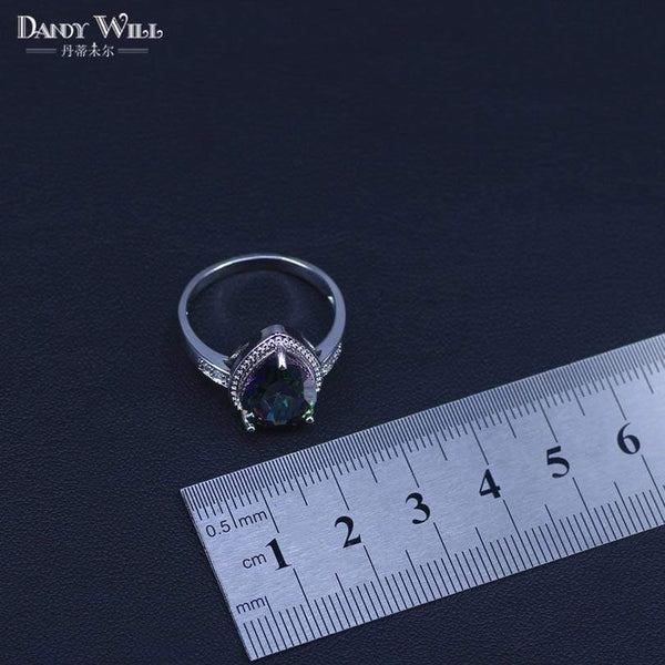 Planet Gates 925 Sterlig Silver Jewelry Set Multicolor Rainbow Zircon For Women Necklace Pendant Earrings Rings Free Gift Box