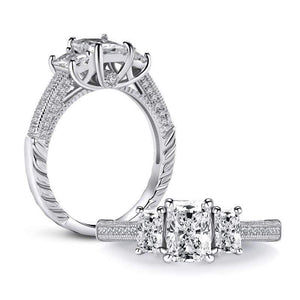 Planet Gates 925 Sterling Silver 1.0 CT Rectangle Cut Ring Engagement Simulated Diamond Wedding Silver Rings Jewelry Gifts