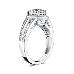 Planet Gates 925 Sterling Silver 2.0 CT Oval Cut Halo Ring Engagement Simulated Diamond Women Wedding Silver Rings Jewelry Gift