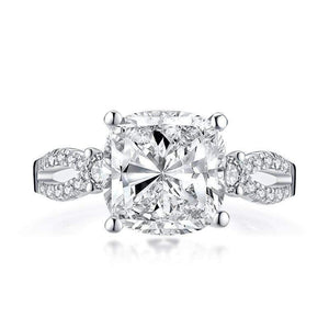 Planet Gates 925 Sterling Silver 5.0 Carat Big Cushion Cut Engagement Ring Simulated Diamond Wedding Silver Ring  Jewelry Gifts