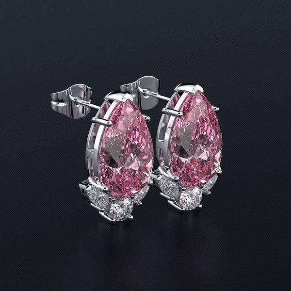 Planet Gates 925 Sterling Silver Aquamarine Sapphire Gemstone Diamonds White Gold Earrings Ear Studs Fine Jewelry Wholesale