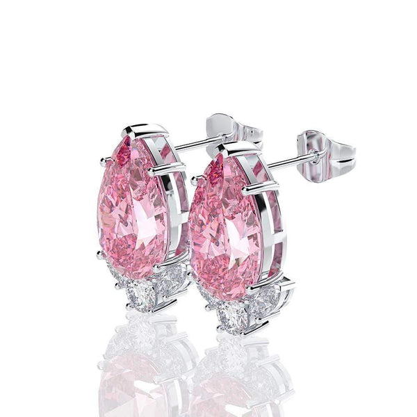 Planet Gates 925 Sterling Silver Aquamarine Sapphire Gemstone Diamonds White Gold Earrings Ear Studs Fine Jewelry Wholesale