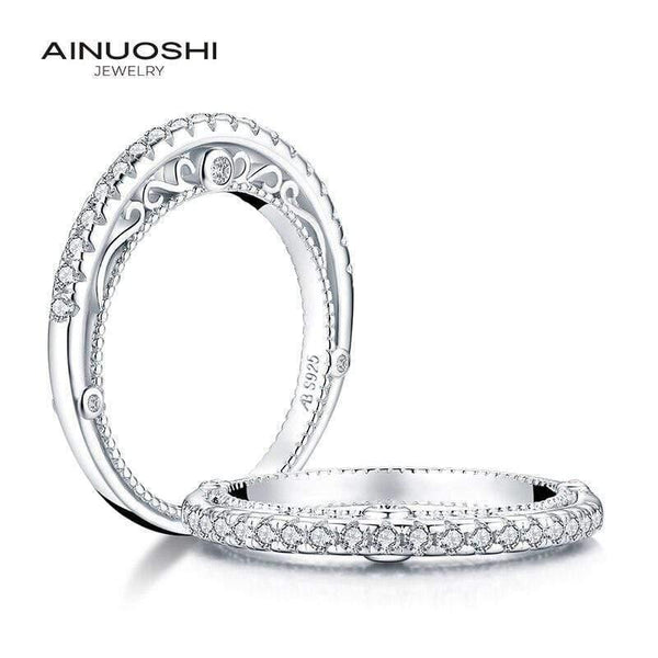 Planet Gates 925 Sterling Silver Band Rings Women Engagement Simulated Diamond Princess Wedding Silver Bridal Rings Jewelry