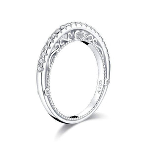 Planet Gates 925 Sterling Silver Band Rings Women Engagement Simulated Diamond Princess Wedding Silver Bridal Rings Jewelry