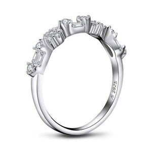 Planet Gates 925 Sterling Silver Band Rings Women Engagement Simulated Diamond Wedding Silver Bridal Band Rings Jewelry