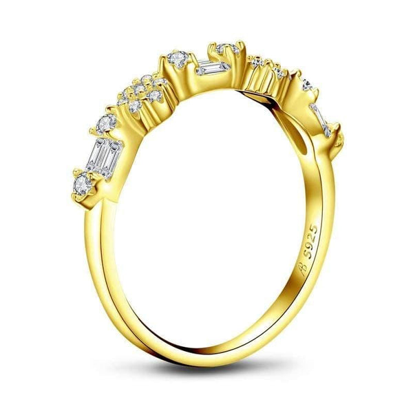 Planet Gates 925 Sterling Silver Band Rings Women Engagement Simulated Diamond Wedding Silver Bridal Band Rings Jewelry