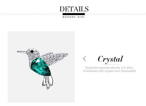 Planet Gates 925 Sterling Silver Bird Earrings Embellished with Crystal Stud Earrings for Women Piercing Oreja