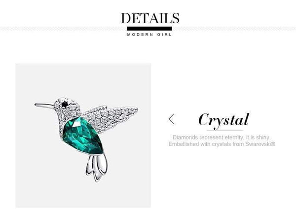 Planet Gates 925 Sterling Silver Bird Earrings Embellished with Crystal Stud Earrings for Women Piercing Oreja