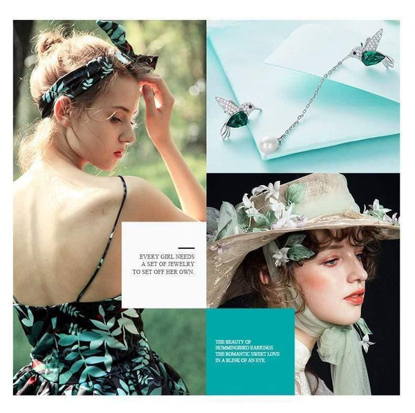 Planet Gates 925 Sterling Silver Bird Earrings Embellished with Crystal Stud Earrings for Women Piercing Oreja