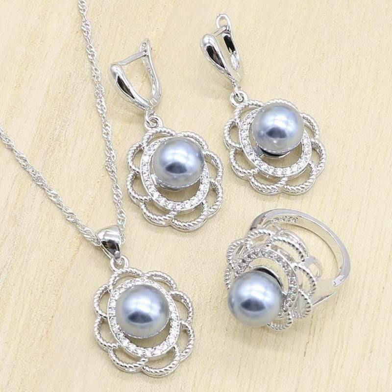 Planet Gates 925 Sterling Silver Bridal Jewelry Sets for Women Geometric Earrings Rings Pendant Necklace  Birthday Wedding Gift