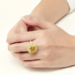 Planet Gates 925 Sterling Silver Citrine Diamonds Wedding Engagement Cocktail Party For Women Ring Jewelry Wholesale