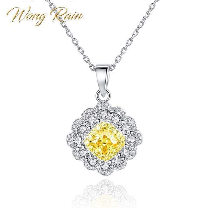 Planet Gates 925 Sterling Silver Citrine Gemstone Birthstone Cocktail Party Diamonds Pendant Necklace Jewelry Wholesale