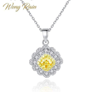Planet Gates 925 Sterling Silver Citrine Gemstone Birthstone Cocktail Party Diamonds Pendant Necklace Jewelry Wholesale