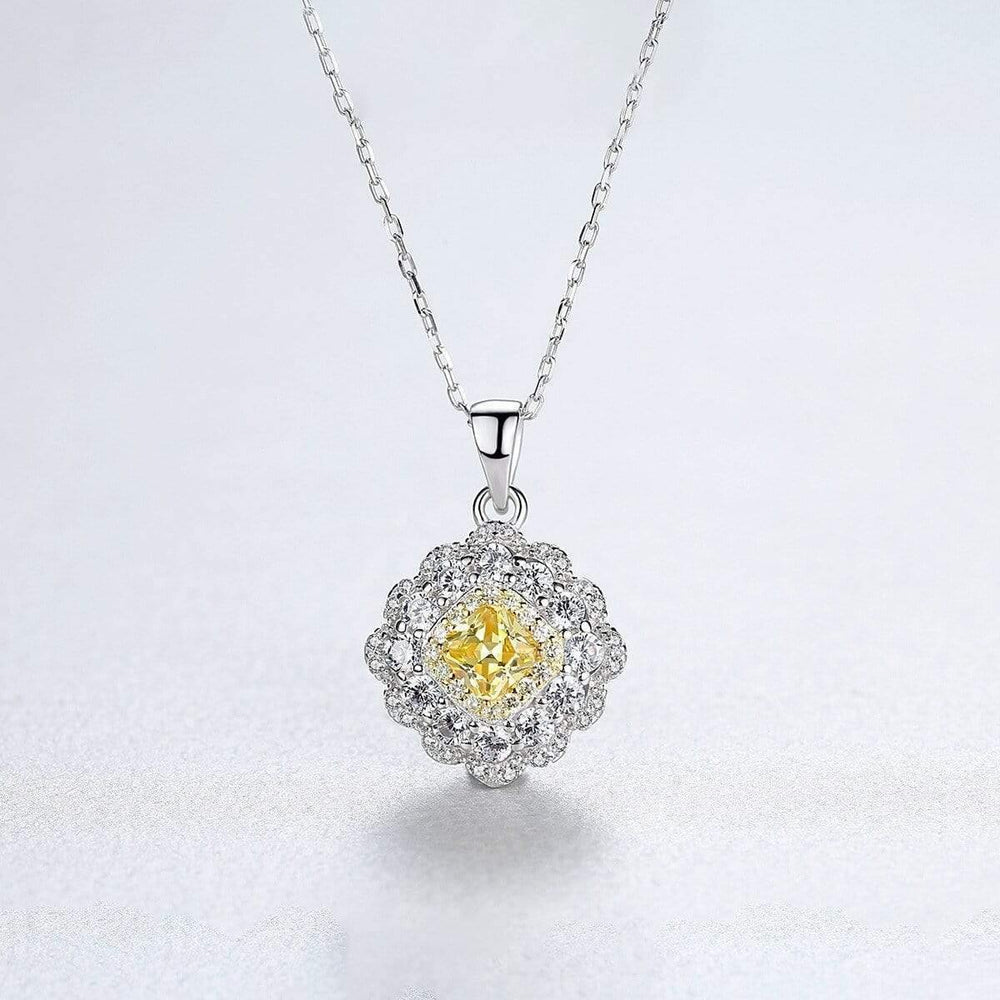 Planet Gates 925 Sterling Silver Citrine Gemstone Birthstone Cocktail Party Diamonds Pendant Necklace Jewelry Wholesale