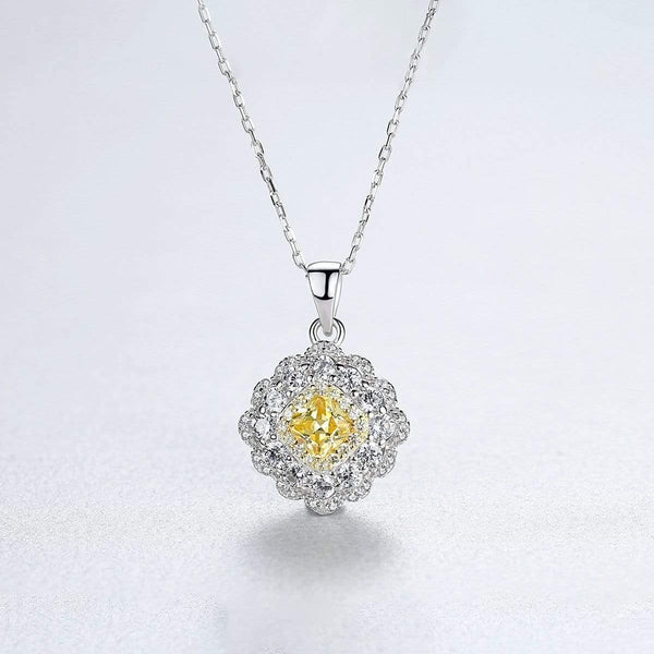 Planet Gates 925 Sterling Silver Citrine Gemstone Birthstone Cocktail Party Diamonds Pendant Necklace Jewelry Wholesale