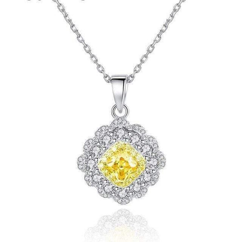 Planet Gates 925 Sterling Silver Citrine Gemstone Birthstone Cocktail Party Diamonds Pendant Necklace Jewelry Wholesale