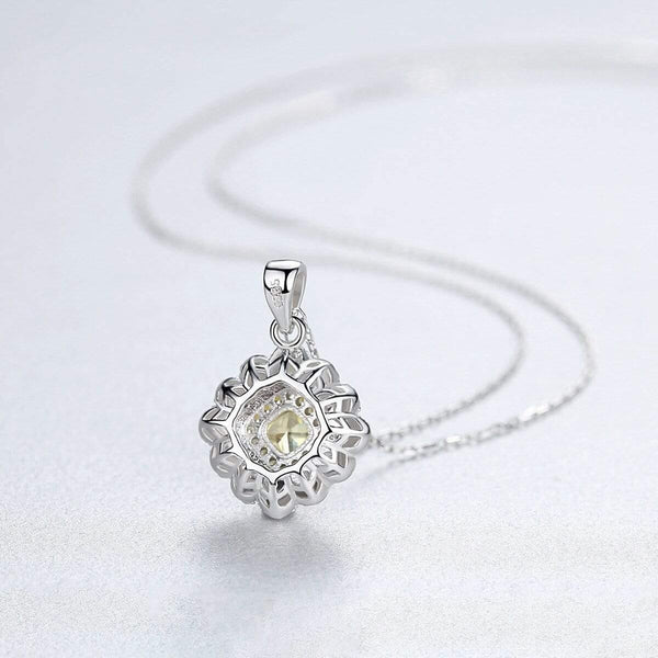 Planet Gates 925 Sterling Silver Citrine Gemstone Birthstone Cocktail Party Diamonds Pendant Necklace Jewelry Wholesale