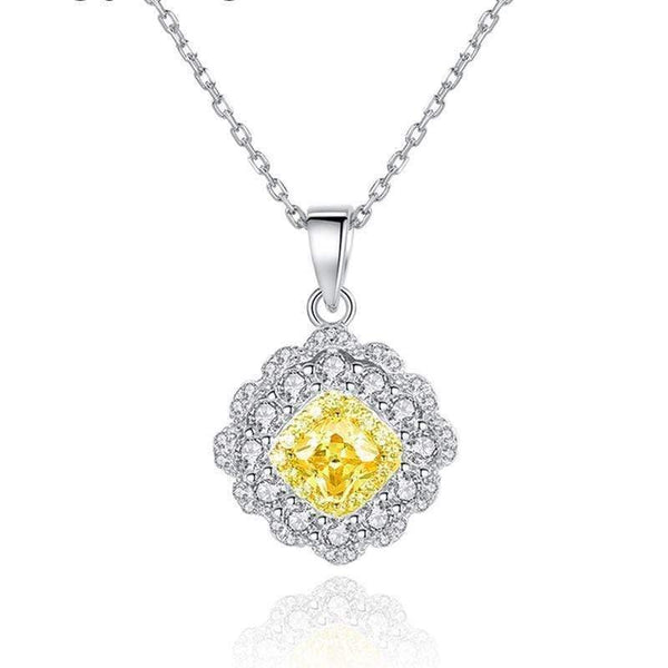 Planet Gates 925 Sterling Silver Citrine Gemstone Birthstone Cocktail Party Diamonds Pendant Necklace Jewelry Wholesale