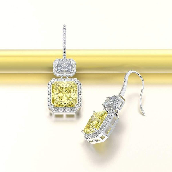 Planet Gates 925 Sterling Silver Citrine Gemstone Drop Dangle Diamonds Anniversary Hook Earrings Fine Jewelry Gift Wholesale
