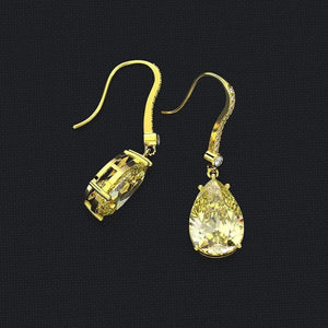 Planet Gates 925 Sterling Silver Citrine Gemstone Drop Dangle Diamonds Yellow Gold Anniversary Earrings Fine Jewelry Gift Wholesale